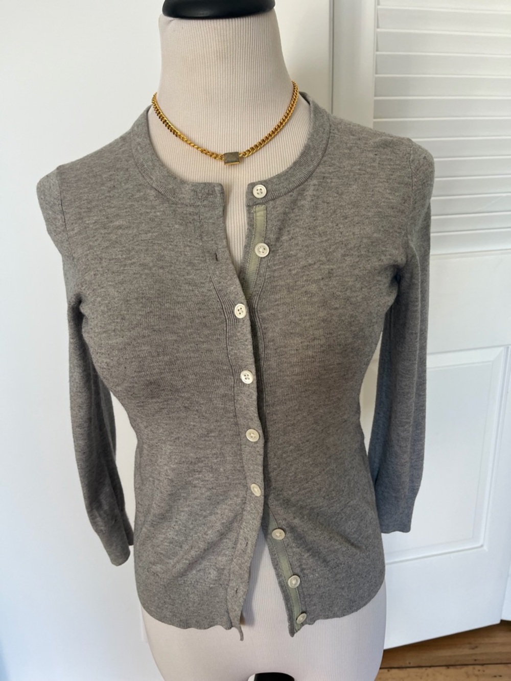 Banana Republic Heather Gray Button-Up Cardigan